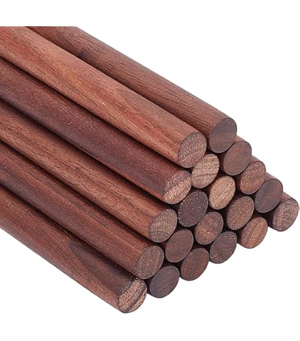 OLYCRAFT 10 Bâtons En Noyer 18mm Diamètre X 200mm - Goujons Bois Ronds Pour Bricolage Et Maquettes