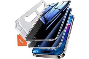 Tentoki Protector Pantalla Privacidad para iPhone 16/15 de 6,1 pulgadas, Compatible con ID de cara, [Eliminación automática de polvo][Protección de privacidad de 25 grados] 2unidades