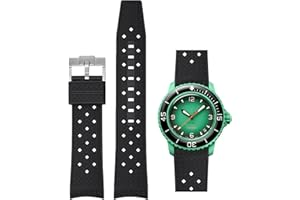 Niziruoup Cinturino Gomma per orologio Blancpain Swatch 22mm Tropicale Silicone Cinturino Curvo di Ricambio Cinturino Originale Senza lacune per Blancpain Swatch Fifty Fathoms Donne Uomo