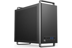 NEWWAY - 2025 Nouveau - NC1 Boitier PC Mini Tour Portable - Compatible Mini-ITX,ITX,Micro-ATX - Type C USB – 1 x Ventilateur Inclus 9MM 3 PINs Molex - Paroi Métallique Mesh (Noir)
