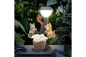 SONGERDUO Solar Animal Climbing Statue - Outdoor Waterproof Resin Figurines for Patio, Lawn, Yard, Porch, Pond, Deck - Solar Statue - Garden Gifts