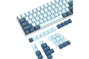 LEXONELEC ABS Keycaps 104 Keys OEM Profile Double-Shot Full Keycap Set ANSI Layout for Mechanical Keyboard, Compatible with MX Switches Gateron/Kailh/Akko Switch (Aegean Blue, Only Keycaps)