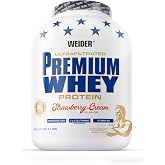 Weider Premium Whey Protein Powder, 2.3 kg, Strawberry-Vanilla | High Protein, Low Carb and Low Fat, With L-Glutamine and Vit