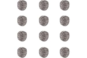 MAXIMA AMENITIES 12 Estropajos en Acero | Esponja Abrasiva en Acero Inoxidable | Esponjas de metal | Perfectos para eliminar los residuos de alimentos en parrillas y sartenes.