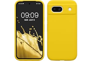 kwmobile Carcasa Compatible con Google Pixel 8a Funda - Case TPU y Silicona antigolpes - Apto Carga inalámbrica - Amarillo chillón
