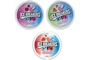 Icebreakers Sugar Free Mints Duo Combo (Pack of 3), Rasberry + Watermelon + Strawberry, 720 Grams