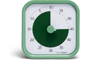 UNBEKANNT TIME TIMER Home MOD – 60-Minuten-Visual Timer für Kinder – Homeschool Supplies Study Tool, für Kinderschreibtisch, Bürotisch und Meetings mit geräuschlosem Betrieb (Ferngrün), 8.8 x 8.8 x 5.2 cm
