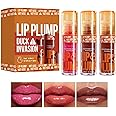 LBOYLOVE® 3 Colors Duck Plumping Lip Gloss Set, Clear Nourishing Lip Oil, No Sticky Hydrating Set, Long Lasting Fat Gloss for Women