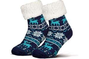 Piarini 1 para przytulnych skarpet z podeszwą ABS – ciepłe damskie skarpety do domu, skarpety zimowe z antypoślizgowymi wypustkami