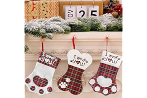 HOOPOE Calcetines Navidad Chimenea Personalizada,Calcetines de Navidad para Colgar,3 Piezas Creatividad Calcetin Navidad en Forma de Garra y Hueso para Relleno de Botas Navidad Decoraciones