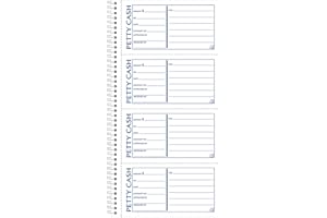 Adams Spiral Petty Cash Book, 2-Part, Carbonless, 4 Messages per Page, 200 Sets per Book (SC1156)