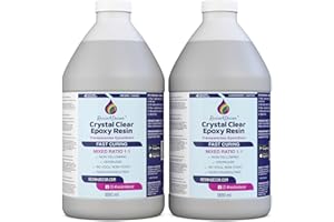 Resina Epossidica Kit Trasparente a Polimerizzazione Rapida (4h Demold) RESIN4DECOR 1:1 Resina&Indurente per Colata L'artigianato Artistico e Gioielleria Non ingiallente Resistente al Calore - 3780ml
