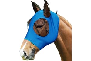 ZLXFT Máscara para Caballo,Máscara de Mosca para Caballo,Máscara Anti Moscas para Caballo,Máscara Anti-Moscas,Máscara de Caballo con Orejeras,Máscara de Freno Elástica,Anti-UV,Antimosquitos,Insectos