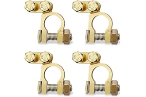 GZcaiyun 2 Paar Batterie Polklemmen, Kupfer Batterieklemmen Steckverbinder Positiv & Negativ 12V/24V, für Auto Boot Wohnmobil Caravan und Batterien