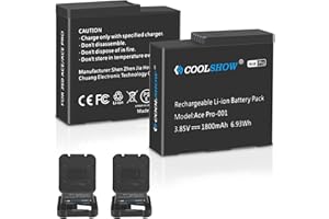 CS COOLSHOW COOLSHOW Ace/Ace Pro Batteria di ricambio 1800mAh 2 confezioni compatibili con la videocamera Insta360 Ace/Ace Pro