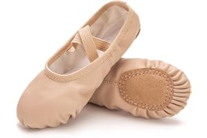 RoseVolta Ballet Shoes for Girls/Toddlers/Kids/Women, Leather Yoga Shoes/Ballet Slippers for Dancing