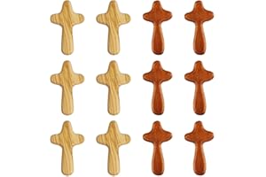 GTYHH 12 Piezas Cruces De Madera, Artesanías De Madera, Mini Cruces, Cruces Livianas Y Portátiles
