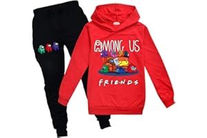 CKCKTZ Boys Among Gamer US Sweat à capuche et pantalon de survêtement pour filles de 4 à 12 ans