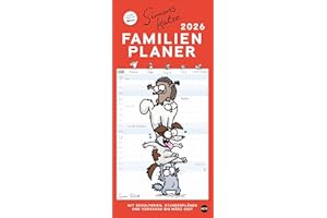 Simons Katze Familienplaner 2026: Familienkalender mit 5 Spalten. Humorvoll illustrierter Familien-Wandkalender mit Schulferien und Stundenplänen. (Familienplaner Heye)