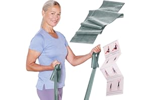 ‎THERABAND TheraBand 2,50m im PE Beutel mit Anleitung | Fitnessband | Gymnastikband | Stretchband für Ganzkörpertraining | Widerstandsband | Training Bands für Zuhause | Fitness Zubehör | 100% Naturlatex