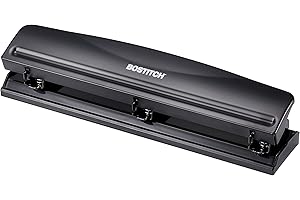 Bostitch KT-HP12-BLK - Perforatrice a 3 fori, 12 fogli, colore: nero