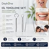 3'l&uuml; Profesyonel Dil Temizleme Seti Paslanmaz &Ccedil;elik Dil Kazıyıcı Ağız Hijyen Aparatı | Geniş & Dar Y&uuml;zey, U Şekilli Kazıyıcı,