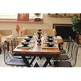 Ntconcept A&ccedil;ık Ceviz Renk Kalın Kenar Masif Doğal Ağa&ccedil; Yemek Masası(60cm-120cm)