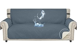 Ystyle Funda Cubre Sofa 3 Plazas - Impermeable Fundas Sofa Verano, Protector Sofa para Gatos Arañazo y Perros Mascotas, Fundas para Sofa Antideslizante Antimanchas Lavable, Azul Gris