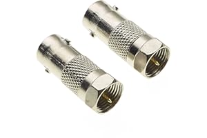 KEPLE Adapter wtyczki typu F do gniazda BNC, 2 Sztuki - Przejściówka kabla koncentrycznego z męskiej wtyczki BNC na żeński jack - Złącze F na BNC do skanerów, CCTV, aplikacji wideo, anten radiowych
