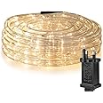 Lepro Outdoor Rope Lights Mains Powered, Connectable, 10m/33ft 240 LED Outdoor Lights Plug in, Bright Warm White, Low Voltage, Waterproof Thick Rope Lights for Garden, Tree, Pathway and More