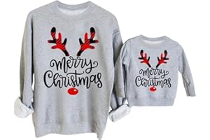 GENERIC Weihnachtspullover Familien Set Vater Mutter Tochter Sohn Partnerlook Kleidung Weihnachten Sweathirts Langarm Hirsche Bedruckt Pullover Xmas Pulli Sweater Top für