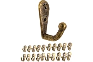 Fuxxer® Lot de 20 crochets en fer antiques pour manteaux et photos - Design bronze