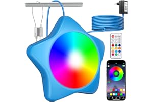 AHJ 20W Lumière Piscine LED Hors Sol, 12V RGB Éclairage De Piscine LED Multicolore, Lampe Piscine Sous l'eau Contrôlé par APP, Étanche IP68 avec 8m de Câble, Timing/Musique Sync