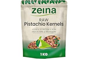 ZEINA LOVE OUR FOOD Zeina Whole Pistachio Kernels (1Kg) - Ideal for Snacking and Home Baking, Vegan Approved Raw Pistachio Kernels, High in Fibre, Minerals and Vitamin E