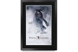 HWC Trading FR A3 Pirates of the Caribbean 3 At World's End Jonny Depp Regali Stampato Poster Firmato Autografo Immagine Per Film Memorabilia Tifosi - A3 Framed