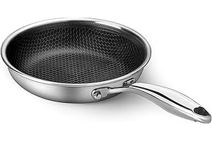 Innerwell Professionale Padella Antiaderente Acciaio Inox 20 cm, Padella Induzione, Rivestimento a nido d'ape antigraffio, Padelle omelette, Padelle Adatte Per Forno, Universali Pentole, Senza PFOA