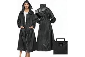 LAMA Manteau imperméable long élégant, vetement de pluie poncho de pluie unisexe avec poche à rabat imperméable, vêtements de pluie pour adultes, veste de pluie vêtements de protection contre la pluie