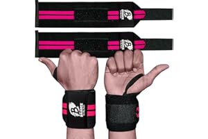 BRANCE Heavy Duty Professional Standard Power Weight Lifting Wrist Wraps - Supports Gym Training Fist Straps - Sold as Pair & One Size Fits All
