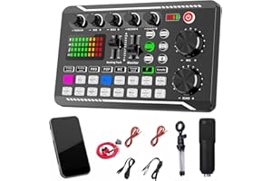 thoran Ensemble d'équipements de podcast | Tableau de mixage sonore professionnel version anglaise – Tableau d'effets sonores en direct pour enregistrement de jeux et diffusion