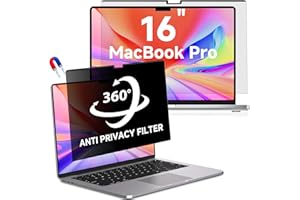 LUSA DESIGN Magnetic Privacy Screen for Macbook Pro 16 Inch (2021-2024, M1, M2, M3, M4), Removable Anti Glare Blue Light Macbook Pro Screen Protector, 360° Anti Spy and Easy Install Shield