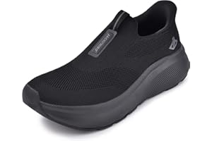 JACKSHIBO Mens Slip in Free up Hands Shoes Wide Toe Box Arch Support Fashion Trainers Orthopedic Walking Sneakers Cushioned Thick Zero Drop Sole Metatarsal Pads