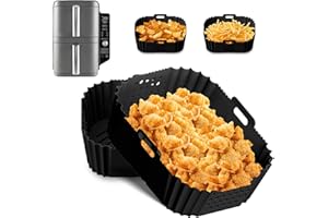‎FJNATINH FJNATINH 2 Stück Airfryer Zubehör für Ninja Double Stack XL SL400EU 9.5L,Reusable Ninja Airfryer Accessories(Schwarz)