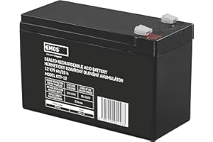 EMOS - Batería de plomo sin mantenimiento - 12 V, 9 Ah - Batería AGM - Conector Faston de 6,3 mm - Para dispositivos SAI - 151 x 65 x 94 mm