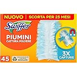 Swiffer Duster Piumini Catturapolvere, 45 Piumini, Cattura e Intrappola Polvere e Sporco, Raggiunge I Punti più Difficili del