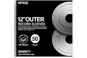 GPXIIZ Vinylfodral Yttre 12 Tum | 50x LP Vinyl Förtjockade Skivfodral | Inga Kantskador | Slitstark 100 Mikron Polyeten | UV-resistent