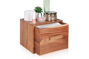 LIBERAL BRIGHTDEER Disposable Face Towel Holder, Acacia Wooden Face Towel Container Compatible with Clean Skin Club Clean Towels XL, Face Towels Storage Box with Lid, Makeup Remover Organizer for Vanity, Bathroom