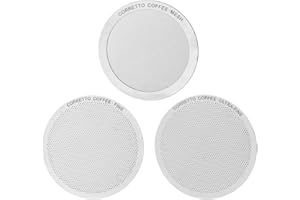Corretto Zestaw 3 metalowych filtrów wielokrotnego użytku do ekspresu do kawy AeroPress, zawiera filtry drobne, bardzo drobne i siatkowe, ulepszenie z filtrów papierowych, akcesoria kompatybilne z prasą Aero Press