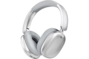 RORSOU C6 Active Noise Cancelling Headphones, Wireless Over Ear Bluetooth Headphones, 60H Playtime, Lightweight Folding Deep Bass Comfort Fit Ear Cups Headset with Mic for iPad/Travel/PC/Home Silver