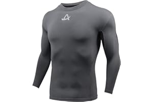 AMZSPORT Męska koszulka kompresyjna z długim rękawem termiczna koszulka sportowa warstwa bazowa na siłownię bieganie jazda na rowerze trening