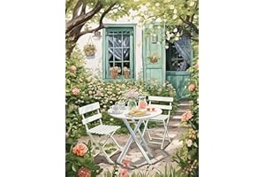 DIAMOND PAINTING FAN HOUSE Fan House Dipingere con i Numeri per Adulti Bambini Principianti, Paint by Numbers Kit Fai da Te Olio La Pittura di Numeri Kit(40 x 50cm,Senza Cornice)